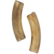 Perles tube incurvé en acrylique translucide 32x8 mm - Marbré bronze nacré x6