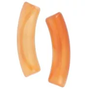 Perles tube incurvé 32x8 mm en acrylique translucide - Orange marbré nacré x6