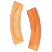 Perles tube incurvé en acrylique translucide 32x8 mm - Orange marbré nacré x6 