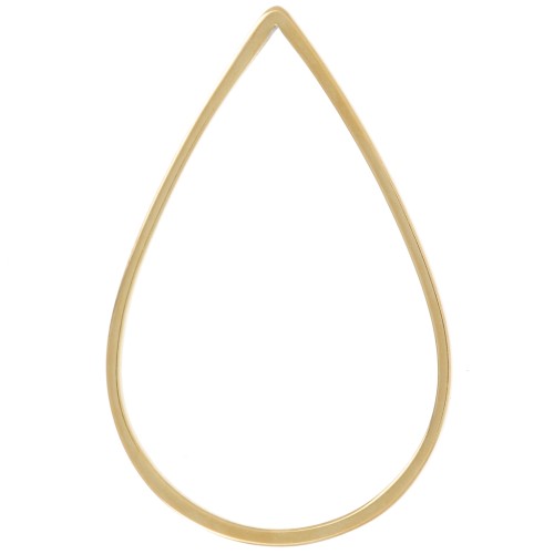 Anneau de montage et tissage goutte 26x17 mm - Acier inoxydable 304L Doré x10