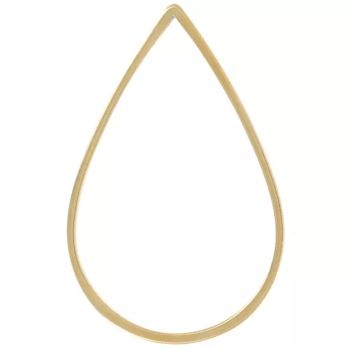 Anneau de montage et tissage goutte 26x17 mm - Acier inoxydable 304L Doré x10