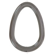 Pendentif goutte 48x34 mm 2 trous - imitation pierre gemme - Hématite x1|raw }}