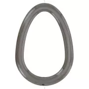 Pendentif goutte 48x34 mm 2 trous - imitation pierre gemme - Hématite x1