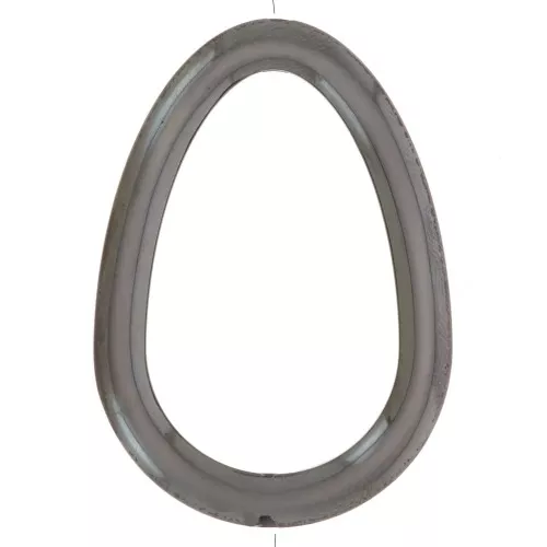 Pendentif goutte 48x34 mm 2 trous - imitation pierre gemme - Hématite x1