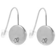 Crochets d'oreilles pour cabochon fond plat 10 mm Acier inoxydable 304L x2