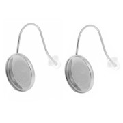 Crochets d'oreilles pour cabochon fond plat 12 mm Acier inoxydable 304L x2|raw }}