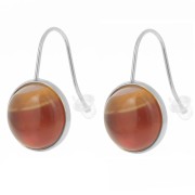 Crochets d'oreilles pour cabochon fond plat 12 mm Acier inoxydable 304L x2