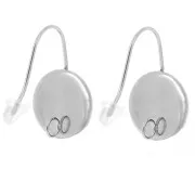 Crochets d'oreilles pour cabochon fond plat 12 mm Acier inoxydable 304L x2