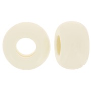 Perles rondelles gros trous 9.5 mm en résine opaque - Ivoire x10|raw }}