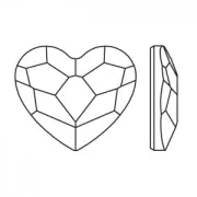 Strass Hotfix Coeur PureCrystal 2808 6 mm Jet x1