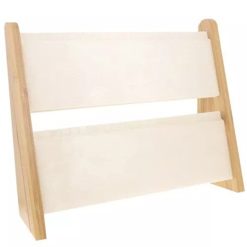 Porte bijoux - présentoir à bijoux pour collier 33.5x40cm bambou - suédine Beige