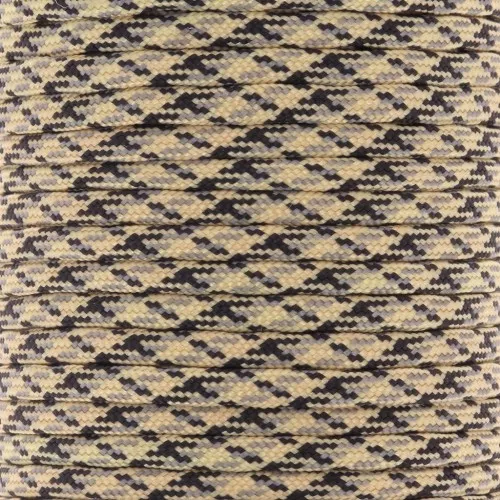 Cordon paracorde - corde de parachute plate 4mm - Gris - Beige - Noir x1m