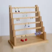 Porte bijoux - présentoir à bijoux pour boucles d'oreilles 36x34 cm en bambou x1