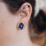 Clips d'oreilles pour cabochon PureCrystal 4610 14x10 mm - Doré à l'or fin x2