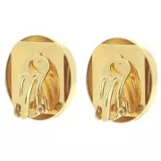 Clips d'oreilles pour cabochon PureCrystal 4610 14x10 mm - Doré à l'or fin x2