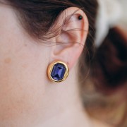 Clips d'oreilles pour cabochon PureCrystal 4610 14x10 mm - Placage Argent fin x2