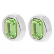 Clips d'oreilles pour cabochon PureCrystal 4610 14x10 mm - Placage Argent fin x2