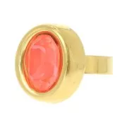 Bague pour cabochon ovale PureCrystal 4120 14x10 mm - Doré à l'or fin x1