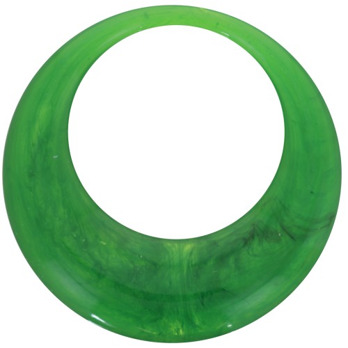 Pendentif rond évidé en résine translucide 44 mm - Vert marbré x1