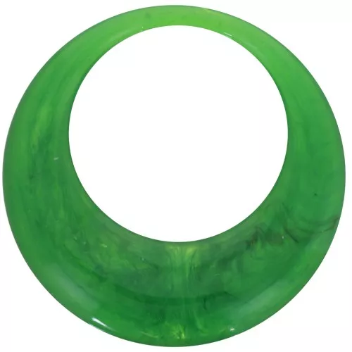 Pendentif rond évidé en résine translucide 44 mm - Vert marbré x1