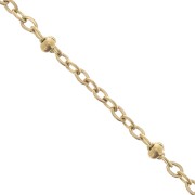 Chaîne maille Forçat limée 2.7mm avec perles aplaties Acier inox 304L Doré x99cm