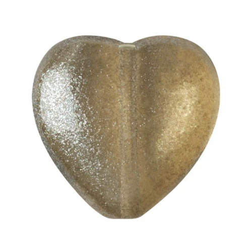 Perle coeur en verre 16x15 mm - Candy Green Tea x1