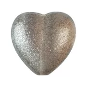 Perle coeur en verre 16x15 mm - Candy Light Mint x1