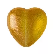 Perle coeur en verre 16x15 mm - Candy Orange x1