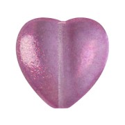 Perle coeur en verre 16x15 mm - Candy Rose x1|raw }}