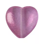 Perle coeur en verre 16x15 mm - Candy Rose x1