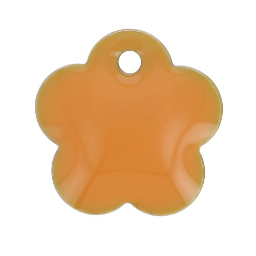 Sequins fleurs en métal et résine époxy 10 mm - Moutarde x10