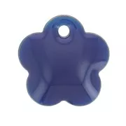 Sequins fleurs en métal et résine époxy 10 mm - Bleu nuit x10