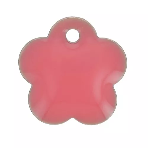 Sequins fleurs en métal et résine époxy 10 mm - Rose Corail x10