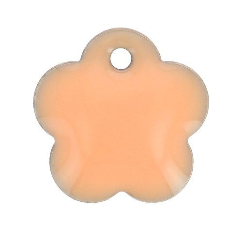 Sequins fleurs en métal et résine époxy 10 mm - Light Rose x10