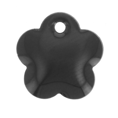 Sequins fleurs en métal et résine époxy 10 mm - Noir x10