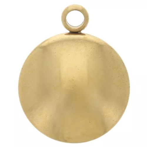 Breloque ronde bombée 10 mm - Acier inoxydable 304L Doré x1