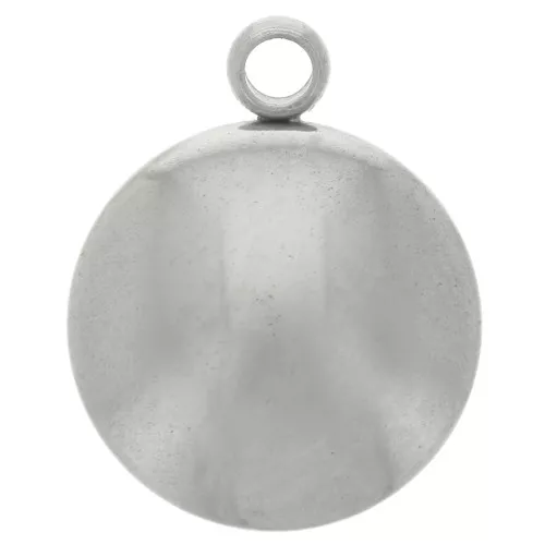 Breloque ronde bombée 10 mm - Acier inoxydable 304L x1