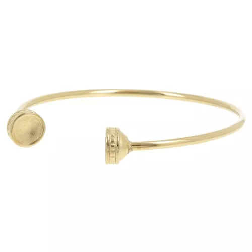 Bracelet jonc 185 mm - pour cabochon 8 mm - Acier inoxydable 304L Doré x1