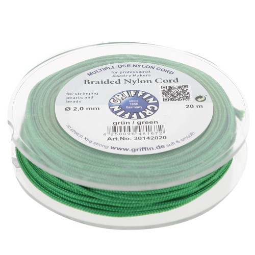 Fil de jade - Fil nylon tressé européen Griffin 2 mm - Green x20m