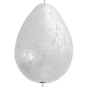 Perle goutte 24x18 mm effet strié en plastique métallisée CCB - Argenté x1|raw }}