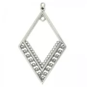 Intercalaire losange 62x36 mm Placage Argent fin vieilli x1