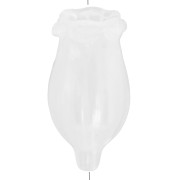Perle fleur 19x10 mm en acrylique - Blanc transparent x1