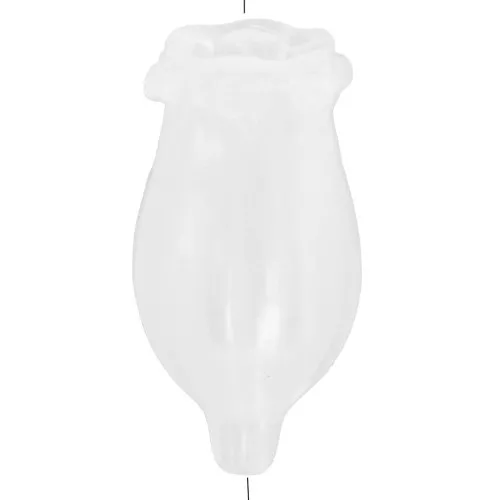 Perle fleur 19x10 mm en acrylique - Blanc transparent x1