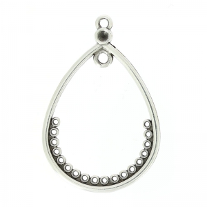 Intercalaire goutte 40x27 mm Placage Argent fin vieilli x1