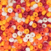 Preciosa Perles rocailles 8/0 3 mm - Mix Orange - Rouge x20g|raw }}