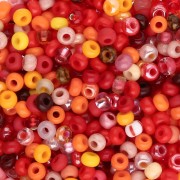 Perles rocailles Preciosa 8/0 3 mm - Mix Orange - Rouge x20g