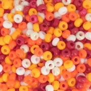 Preciosa Perles rocailles 8/0 3 mm - Mix Orange - Rouge x20g