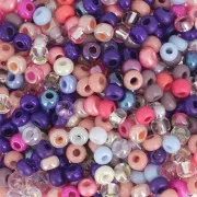 Perles rocailles Preciosa 8/0 3 mm - Mix Violet - Rose x20g
