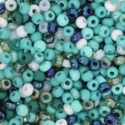 Perles rocailles Preciosa 8/0 3 mm - Mix Turquoise x20g