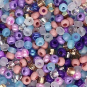 Preciosa Perles rocailles 8/0 3 mm - Mix Blue - Purple - Pink x20g